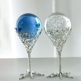Maxbell Crystal Ball Display Stand Sphere Rack Ornament for Table Photo Props Home Silver 15cm H