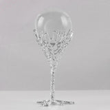 Maxbell Crystal Ball Display Stand Sphere Rack Ornament for Table Photo Props Home Silver 15cm H