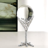 Maxbell Crystal Ball Display Stand Sphere Rack Ornament for Table Photo Props Home Silver 15cm H