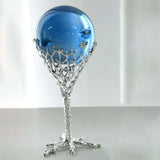Maxbell Crystal Ball Display Stand Sphere Rack Ornament for Table Photo Props Home Silver 15cm H