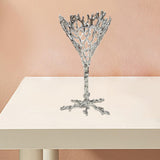 Maxbell Crystal Ball Display Stand Sphere Rack Ornament for Table Photo Props Home Silver 15cm H