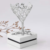 Maxbell Crystal Ball Display Stand Sphere Rack Ornament for Table Photo Props Home Silver 11cm H