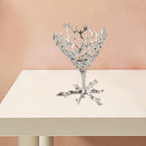 Maxbell Crystal Ball Display Stand Sphere Rack Ornament for Table Photo Props Home Silver 11cm H