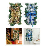 Maxbell Artificial Christmas Stair Swag Wreath Decoration Door Gift Bow Indoor Golden