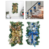 Maxbell Artificial Christmas Stair Swag Wreath Decoration Door Gift Bow Indoor Golden
