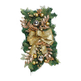 Maxbell Artificial Christmas Stair Swag Wreath Decoration Door Gift Bow Indoor Golden