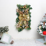 Maxbell Artificial Christmas Stair Swag Wreath Decoration Door Gift Bow Indoor Golden