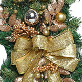 Maxbell Artificial Christmas Stair Swag Wreath Decoration Door Gift Bow Indoor Golden