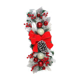 Maxbell Christmas Stair Swag Red Bow Berries Balls Garland for Door Decor Ornaments