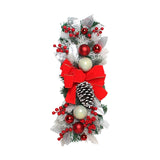 Maxbell Christmas Stair Swag Red Bow Berries Balls Garland for Door Decor Ornaments