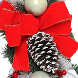 Maxbell Christmas Stair Swag Red Bow Berries Balls Garland for Door Decor Ornaments