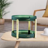 Maxbell Rotating Makeup Organizer Spice Rack Cosmetic Organiser for Dressing Table Green