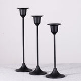 Maxbell Set of 3Pcs Candle Holders Matte Black Candlestick Holders Durable Adornment