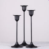Maxbell Set of 3Pcs Candle Holders Matte Black Candlestick Holders Durable Adornment