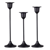 Maxbell Set of 3Pcs Candle Holders Matte Black Candlestick Holders Durable Adornment