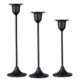 Maxbell Set of 3Pcs Candle Holders Matte Black Candlestick Holders Durable Adornment