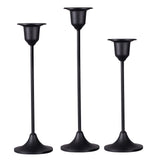 Maxbell Set of 3Pcs Candle Holders Matte Black Candlestick Holders Durable Adornment
