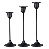Maxbell Set of 3Pcs Candle Holders Matte Black Candlestick Holders Durable Adornment