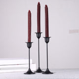 Maxbell Set of 3Pcs Candle Holders Matte Black Candlestick Holders Durable Adornment