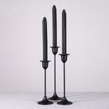 Maxbell Set of 3Pcs Candle Holders Matte Black Candlestick Holders Durable Adornment