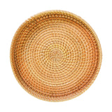 Maxbell Round Rattan Serving Storage Platter Organizer for Breakfast Parties 22cmx3cm