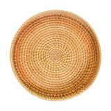 Maxbell Round Rattan Serving Storage Platter Organizer for Breakfast Parties 28cmx3cm