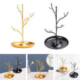 Maxbell Metal Jewelry Display Tower Stand Earrings Tray Trinket Holder for Tabletop Gold