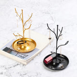 Maxbell Metal Jewelry Display Tower Stand Earrings Tray Trinket Holder for Tabletop Gold