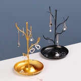 Maxbell Metal Jewelry Display Tower Stand Earrings Tray Trinket Holder for Tabletop Gold