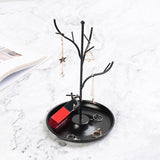 Maxbell Metal Jewelry Display Tower Stand Earrings Tray Trinket Holder for Tabletop Black