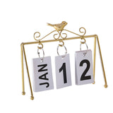 Maxbell Desk Calendar, Flip Calendar Perpetual Desktop Calendar for Farmhouse Office Gold
