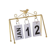 Maxbell Desk Calendar, Flip Calendar Perpetual Desktop Calendar for Farmhouse Office Gold