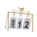 Maxbell Desk Calendar, Flip Calendar Perpetual Desktop Calendar for Farmhouse Office Gold