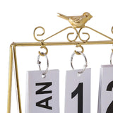 Maxbell Desk Calendar, Flip Calendar Perpetual Desktop Calendar for Farmhouse Office Gold