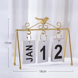 Maxbell Desk Calendar, Flip Calendar Perpetual Desktop Calendar for Farmhouse Office Gold