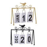 Maxbell Desk Calendar, Flip Calendar Perpetual Desktop Calendar for Farmhouse Office Gold