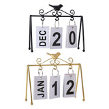 Maxbell Desk Calendar, Flip Calendar Perpetual Desktop Calendar for Farmhouse Office Gold