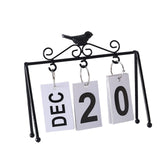 Maxbell Desk Calendar, Flip Calendar Perpetual Desktop Calendar for Farmhouse Office Black
