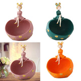 Maxbell Girl Resin Statues Figurine Sculptures Cabinet Holder Entrance Storage Box Green