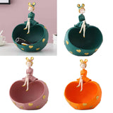 Maxbell Girl Resin Statues Figurine Sculptures Cabinet Holder Entrance Storage Box Green