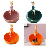 Maxbell Girl Resin Statues Figurine Sculptures Cabinet Holder Entrance Storage Box Green