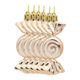 Maxbell 6 Pieces Christmas Tree Decorations Candy Ornaments for Holiday New Year Gold