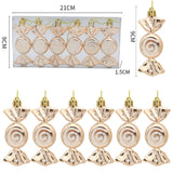 Maxbell 6 Pieces Christmas Tree Decorations Candy Ornaments for Holiday New Year Gold