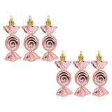 Maxbell 6 Pieces Christmas Tree Decorations Candy Ornaments for Holiday New Year Rose Gold