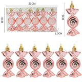 Maxbell 6 Pieces Christmas Tree Decorations Candy Ornaments for Holiday New Year Rose Gold