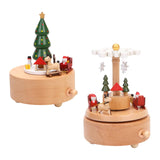 Maxbell Portable Christmas Music Box Rotatable Carousel for Desktop Party Decor Elk