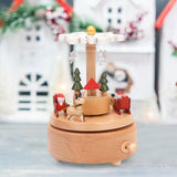 Maxbell Portable Christmas Music Box Rotatable Carousel for Desktop Party Decor Elk