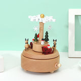 Maxbell Portable Christmas Music Box Rotatable Carousel for Desktop Party Decor Elk