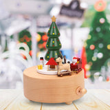 Maxbell Portable Christmas Music Box Rotatable Carousel for Desktop Party Decor Tree