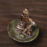 Maxbell Resin Buddha Statue Incense Holder Censer for Living Room Bedroom Bookshelf